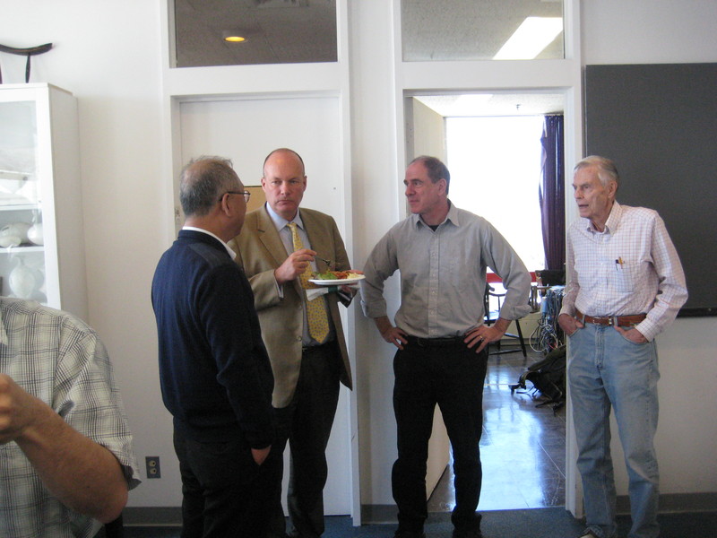 From left to right: Shing-Tung Yau, Jeremy Bloxham, Dick Gross and John Tate.